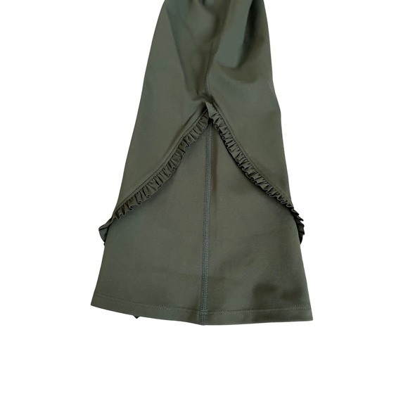 Halara High Waisted Flared Leggings Olive Green Ruffled Hem Athleisure XS - Picture 8 of 8